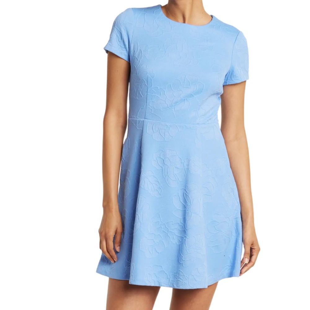 ELIZA J Floral Embossed Fit &‎ Flare Dress